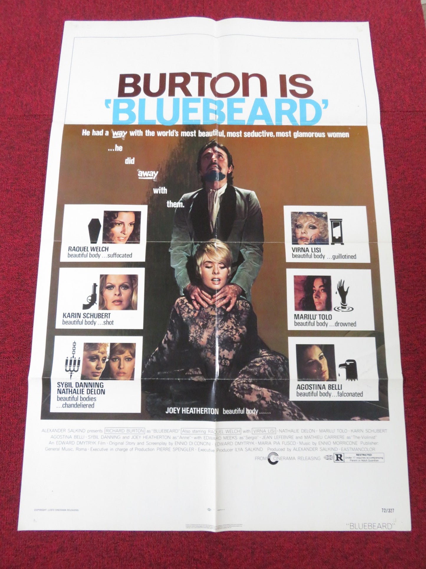 BLUEBEARD FOLDED US ONE SHEET POSTER RICHARD BURTON RAQUEL WELCH 1972 - Rendezvous Cinema