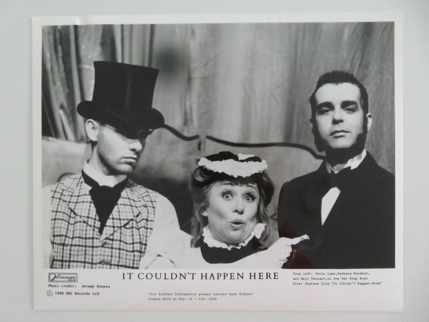 IT COULDN'T HAPPEN HERE MOVIE STILL PHOTO LOT OF 4 PET SHOP BOYS N. TENNANT 1988