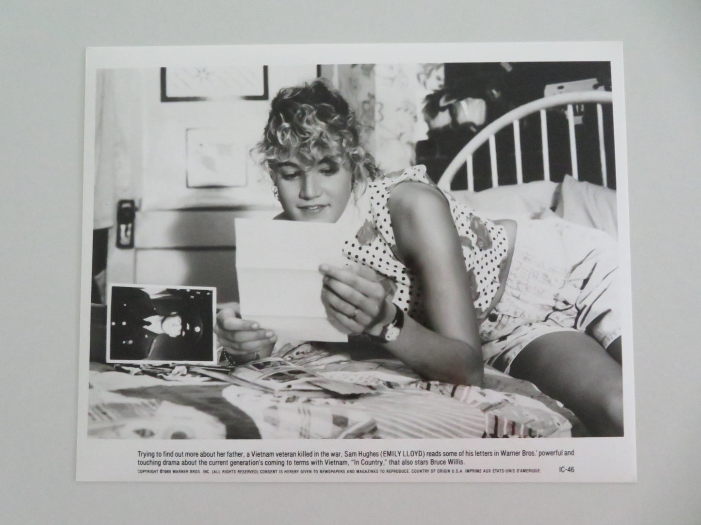 IN COUNTRY MOVIE STILL PHOTO LOT OF 7 BRUCE WILLIS EMILY LLOYD 1989