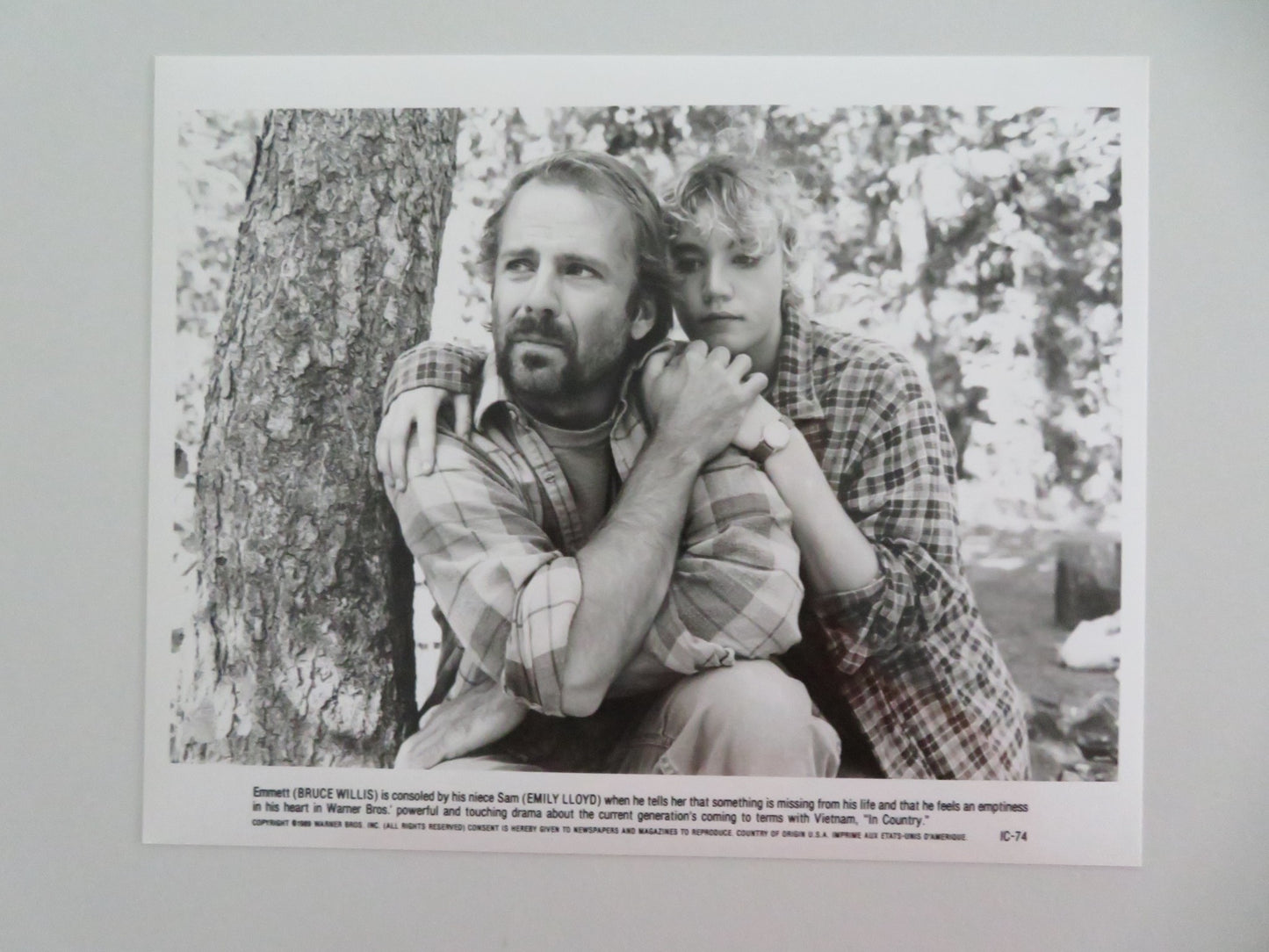 IN COUNTRY MOVIE STILL PHOTO LOT OF 7 BRUCE WILLIS EMILY LLOYD 1989