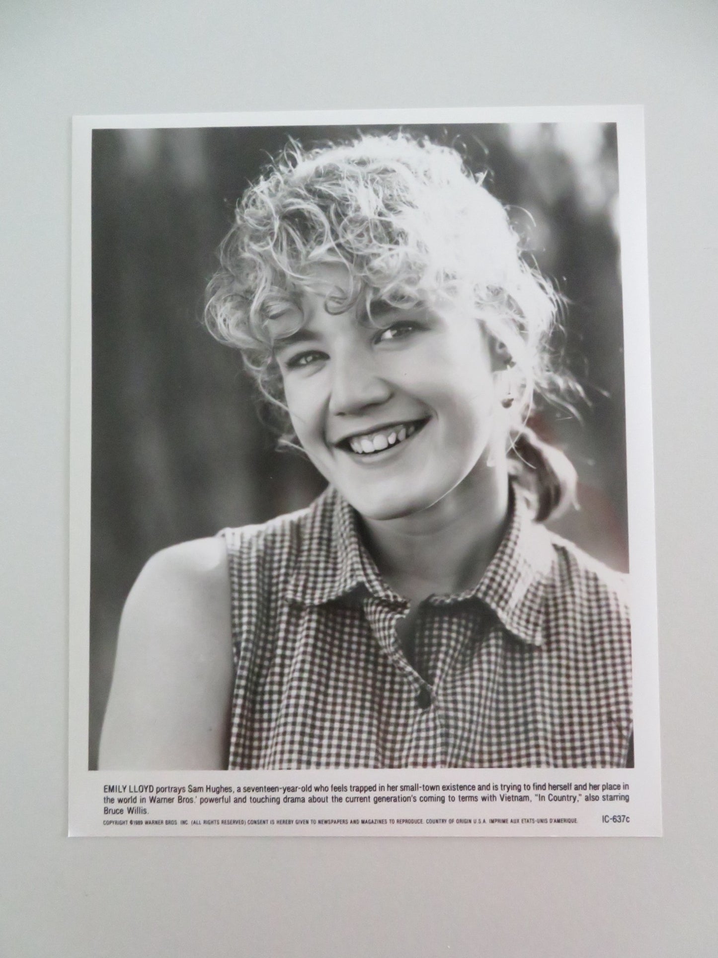 IN COUNTRY MOVIE STILL PHOTO LOT OF 7 BRUCE WILLIS EMILY LLOYD 1989