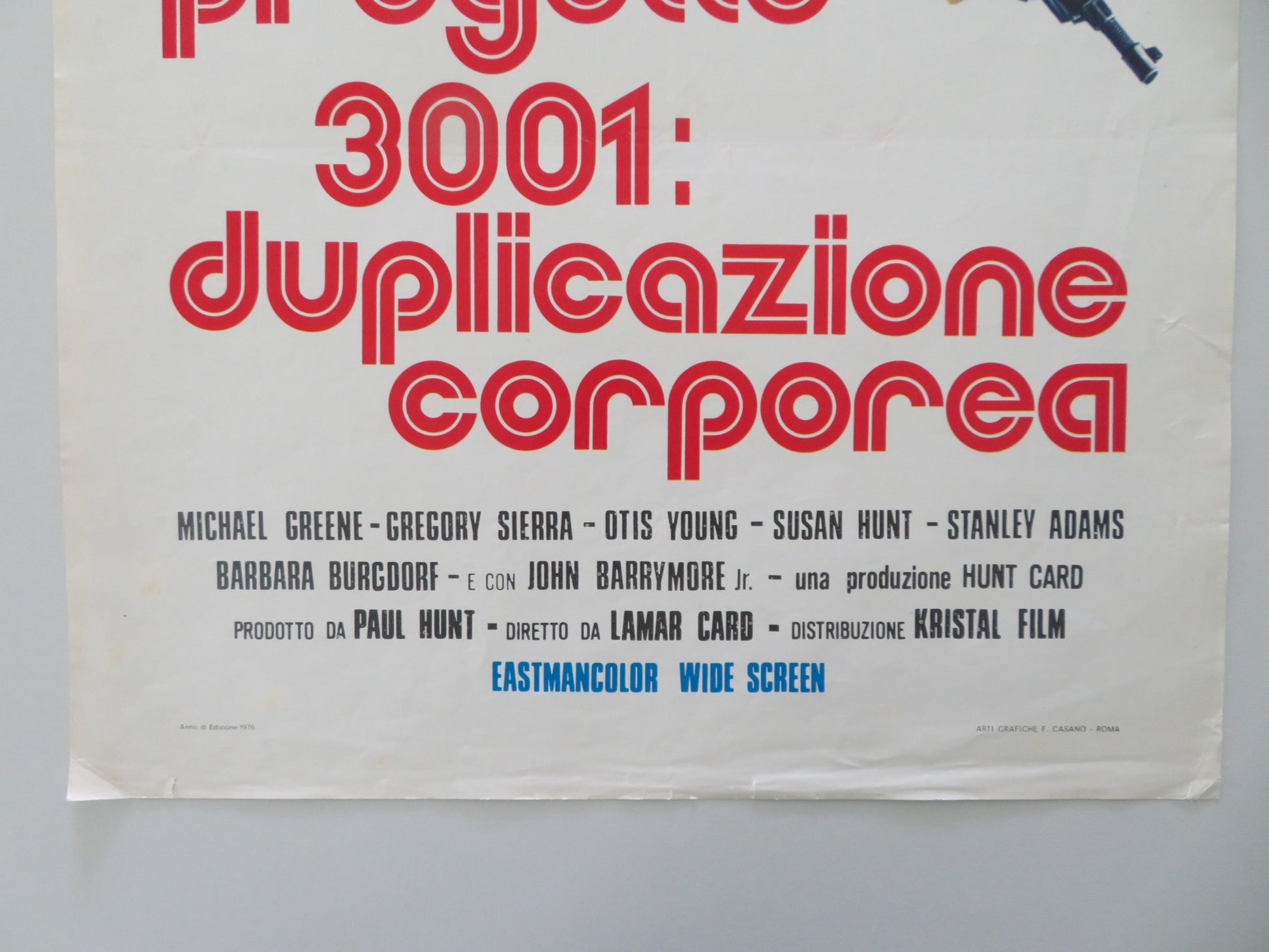 PROGETTO 3001: DUPLICAZIONE CORPOREA ITALIAN LOCANDINA POSTER M. GREENE 1976 - Rendezvous Cinema