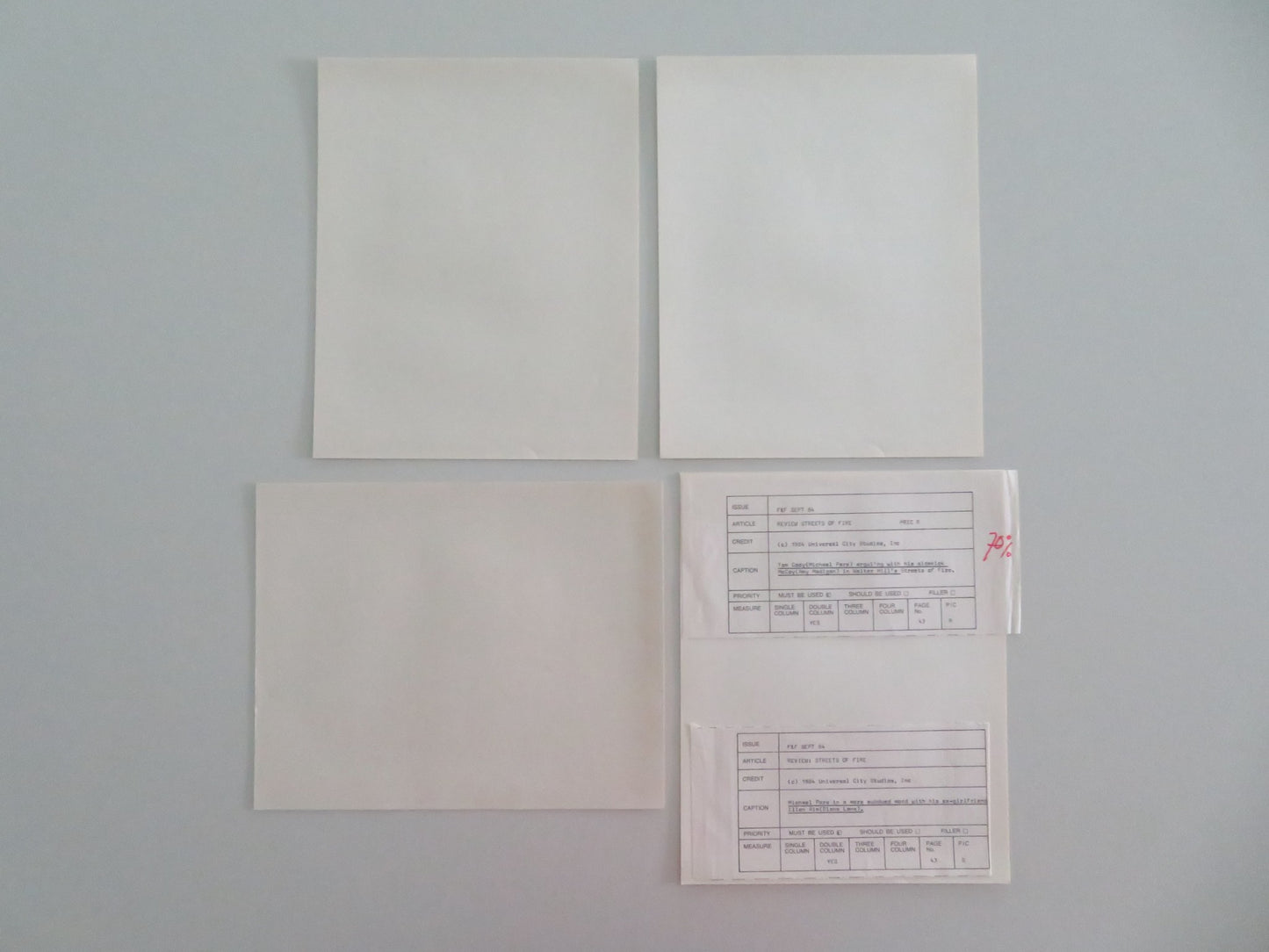 STREETS OF FIRE MOVIE STILL PHOTO LOT OF 4 MICHAEL PARE DIANE LANE 1984