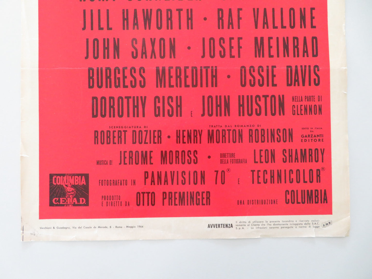 THE CARDINAL ITALIAN LOCANDINA POSTER TOM TRYON ROMY SCHNEIDER R1965 - Rendezvous Cinema