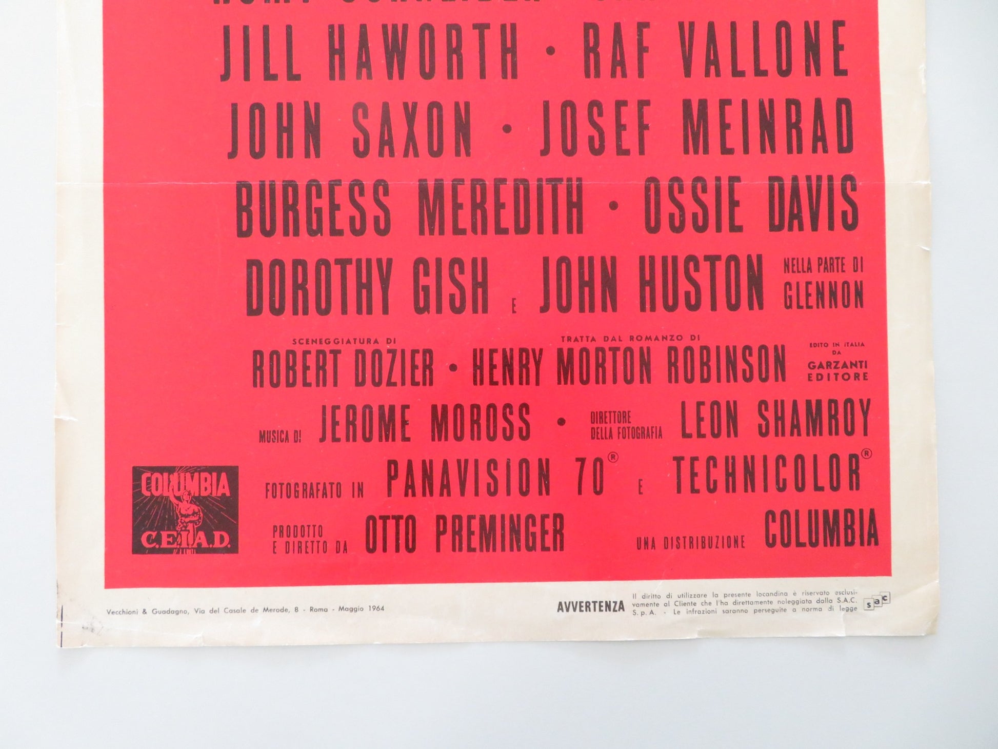 THE CARDINAL ITALIAN LOCANDINA POSTER TOM TRYON ROMY SCHNEIDER R1965 - Rendezvous Cinema