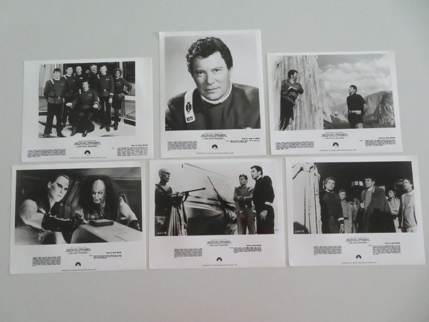 STAR TREK: THE FINAL FRONTIER MOVIE STILL PHOTO LOT OF 6 WILLIAM SHATNER 1989