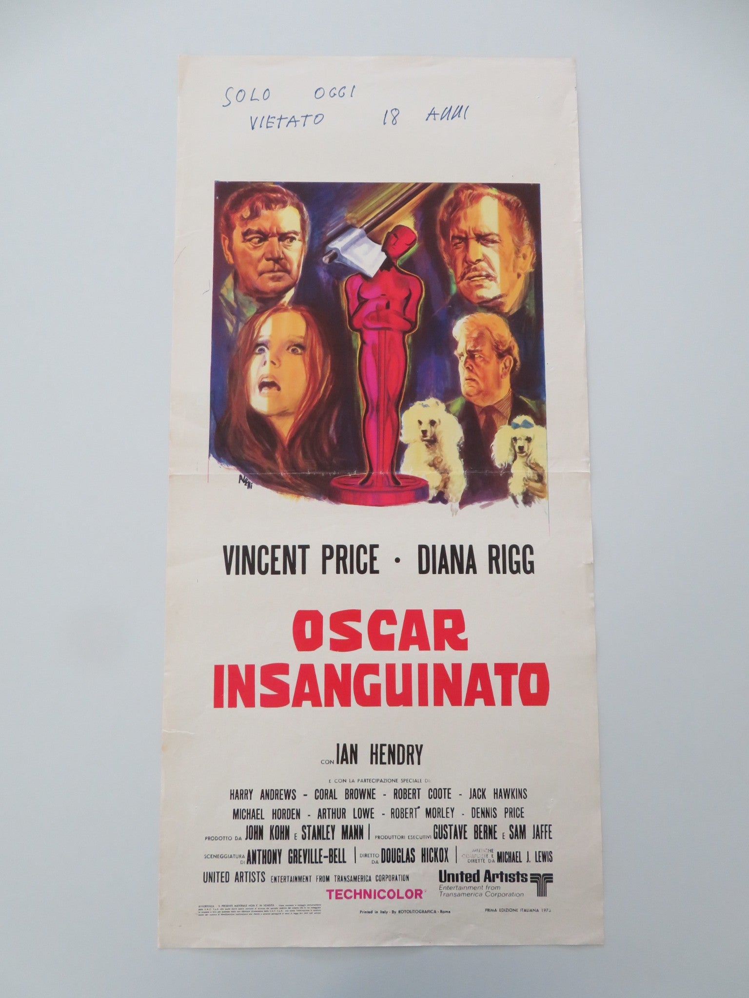 THEATRE OF BLOOD ITALIAN LOCANDINA POSTER VINCENT PRICE DIANA RIGG 1973 - Rendezvous Cinema