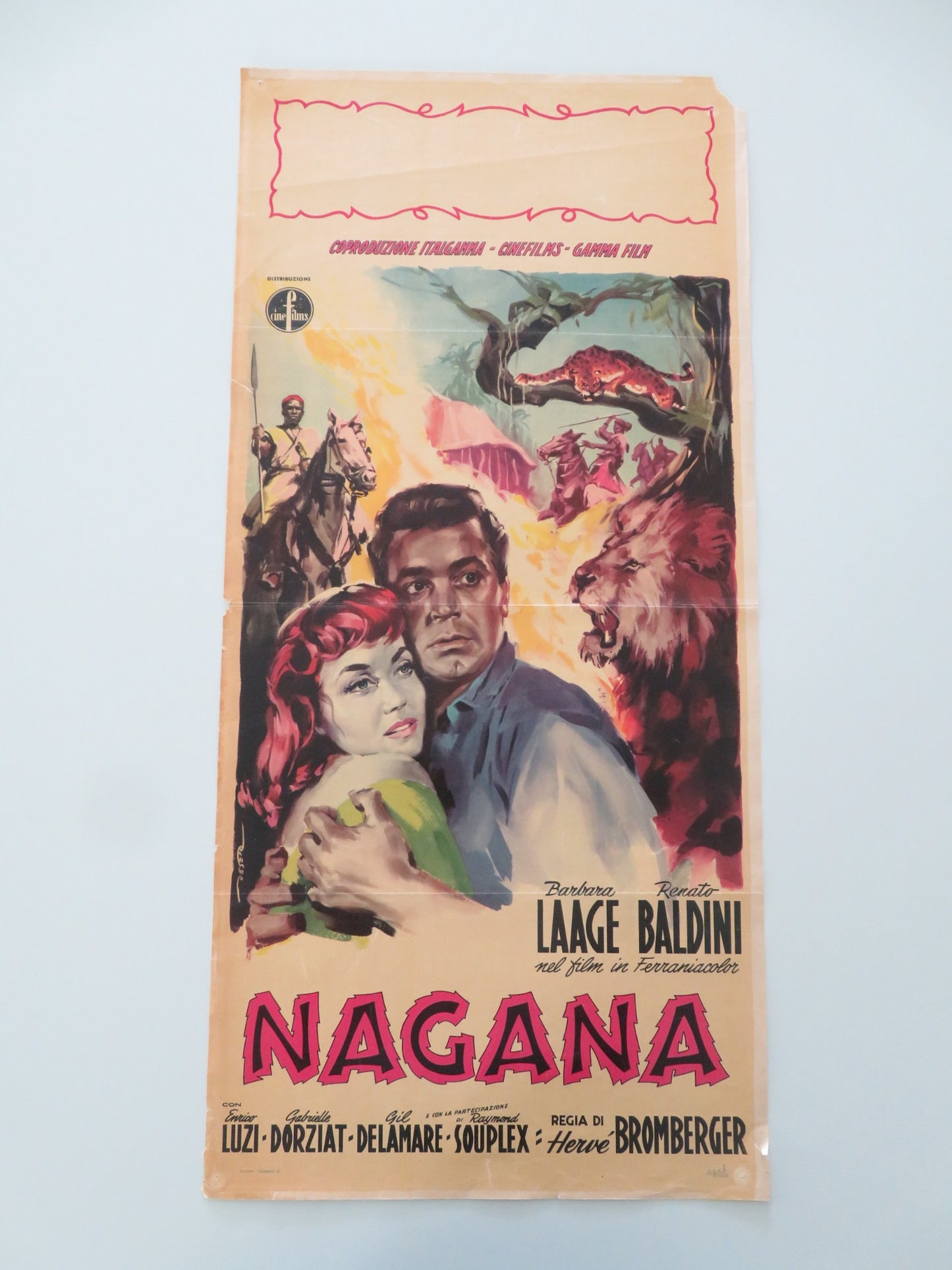 NAGANA ITALIAN LOCANDINA POSTER BARBARA LAAGE RENATO BALDINI 1955 - Rendezvous Cinema