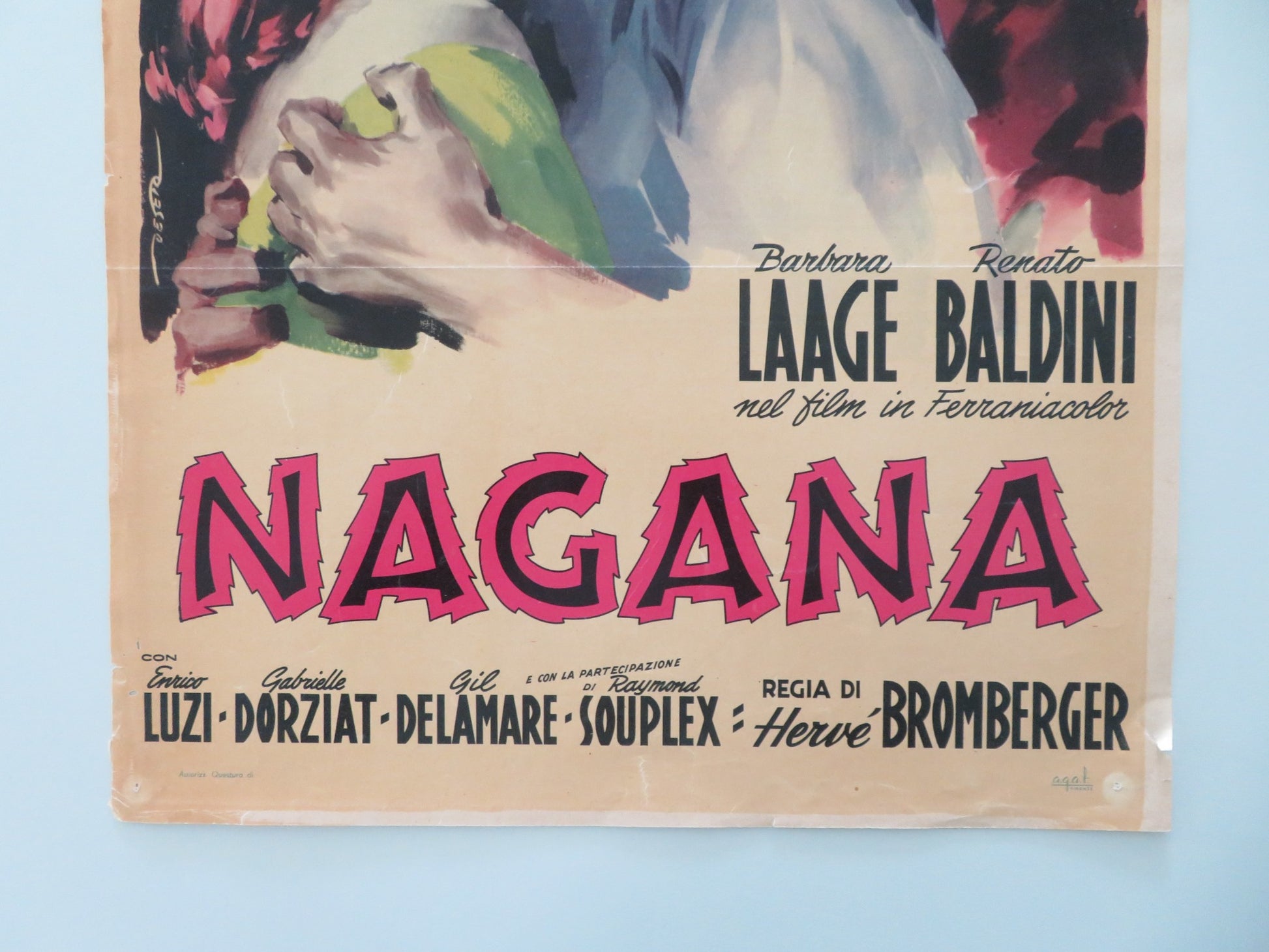 NAGANA ITALIAN LOCANDINA POSTER BARBARA LAAGE RENATO BALDINI 1955 - Rendezvous Cinema