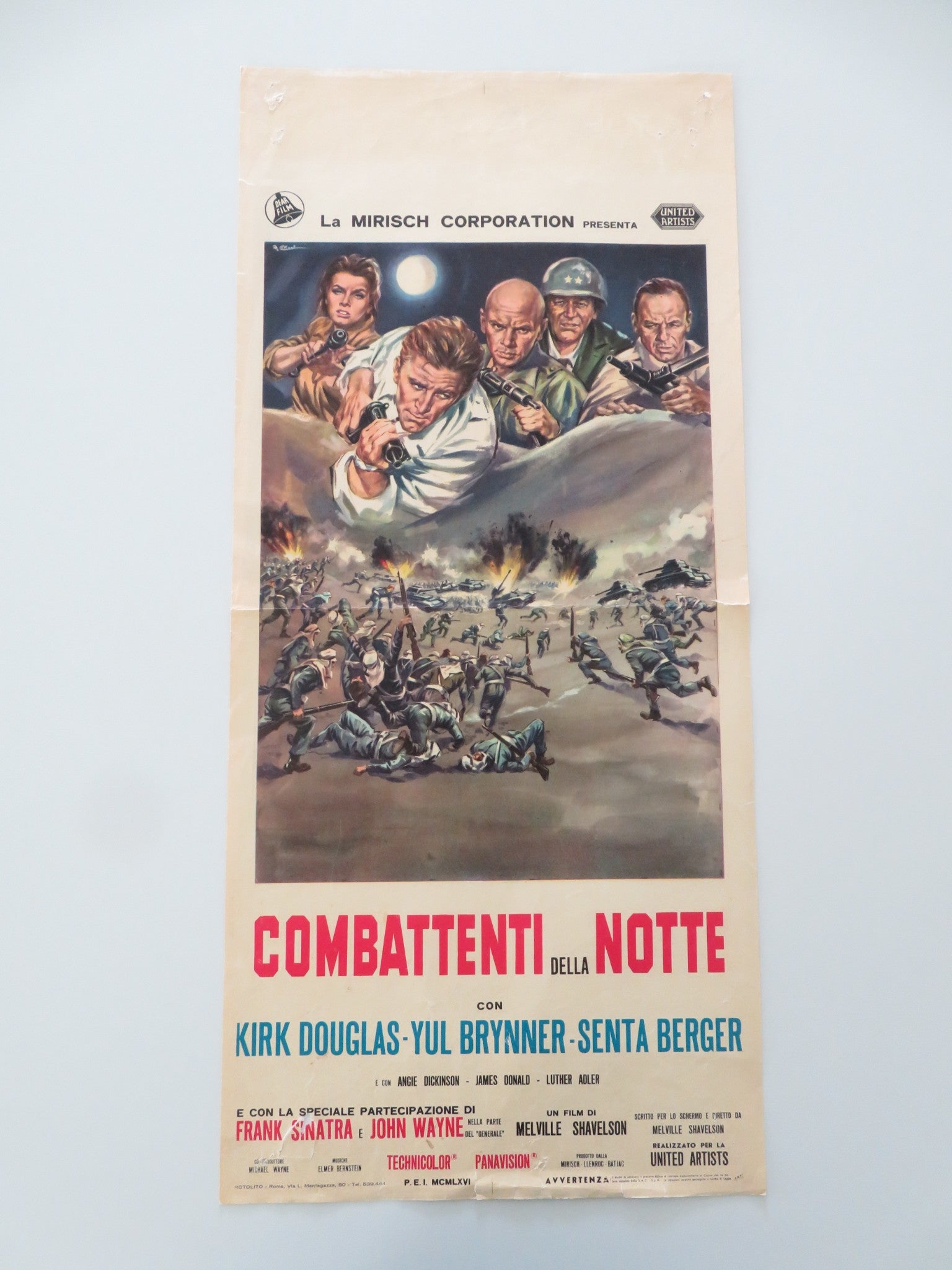 CAST A GIANT SHADOW ITALIAN LOCANDINA POSTER KIRK DOUGLAS YUL BRYNNER 1966 - Rendezvous Cinema