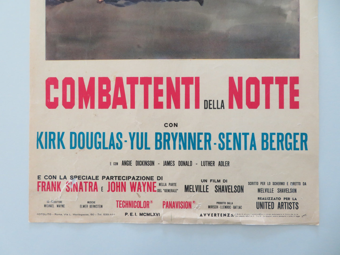 CAST A GIANT SHADOW ITALIAN LOCANDINA POSTER KIRK DOUGLAS YUL BRYNNER 1966 - Rendezvous Cinema