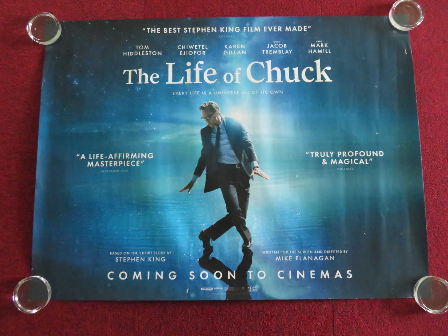 THE LIFE OF CHUCK UK QUAD ROLLED POSTER TOM HIDDLESTON MARK HAMILL S. KING 2024