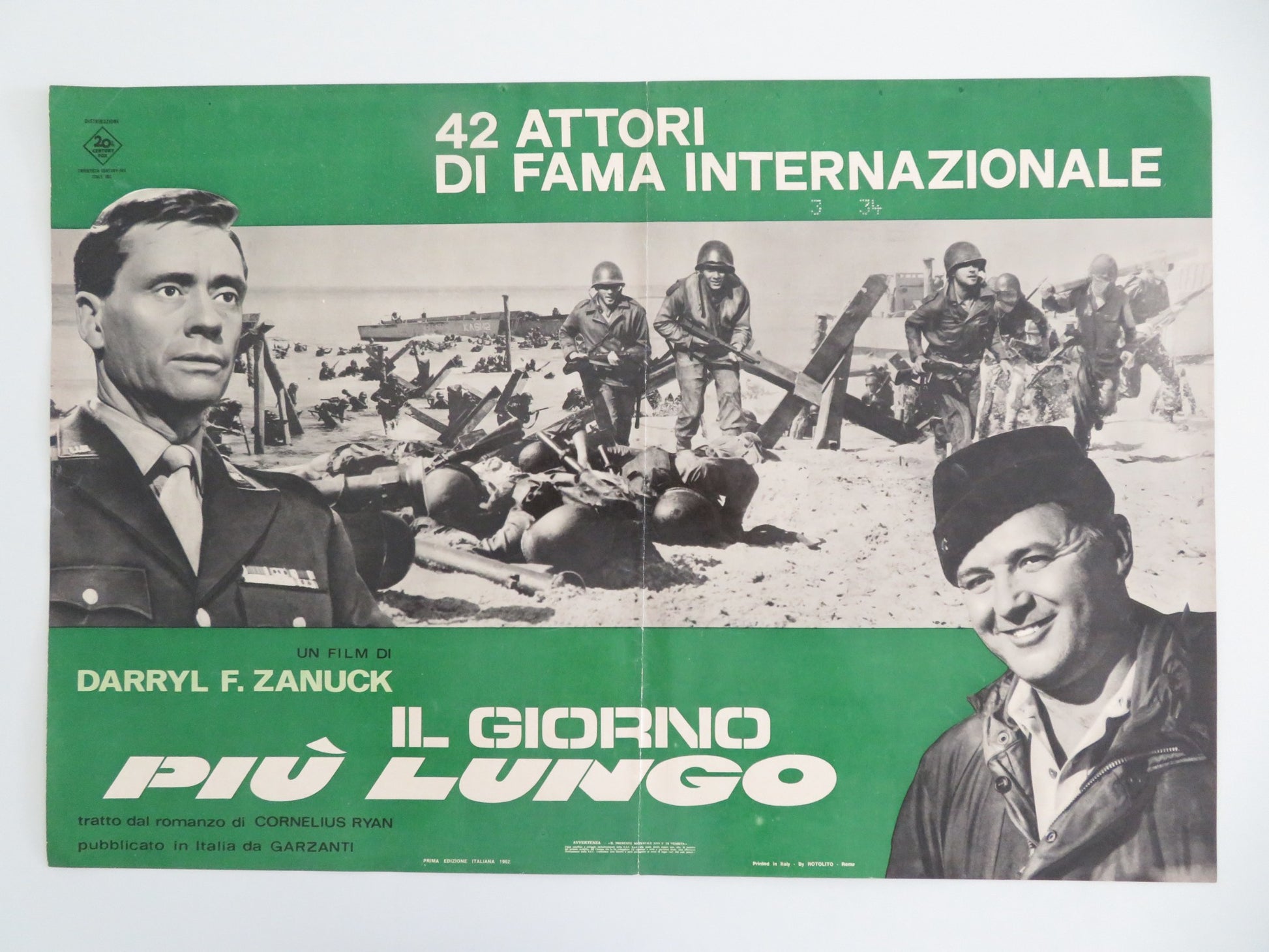 THE LONGEST DAY - E ITALIAN FOTOBUSTA POSTER RICHARD BURTON SEAN CONNERY R1969 - Rendezvous Cinema