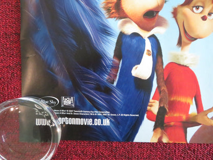 HORTON HEARS A WHO! UK QUAD ROLLED POSTER DR SEUSS JIM CARREY STEVE CARELL 2008