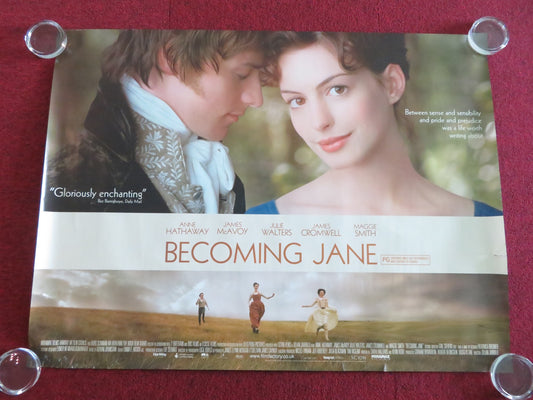 BECOMING JANE UK QUAD ROLLED POSTER ANNE HATHAWAY JAMES MCAVOY 2007