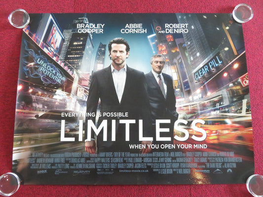 LIMITLESS UK QUAD ROLLED POSTER BRADLEY COOPER ROBERT DE NIRO 2011