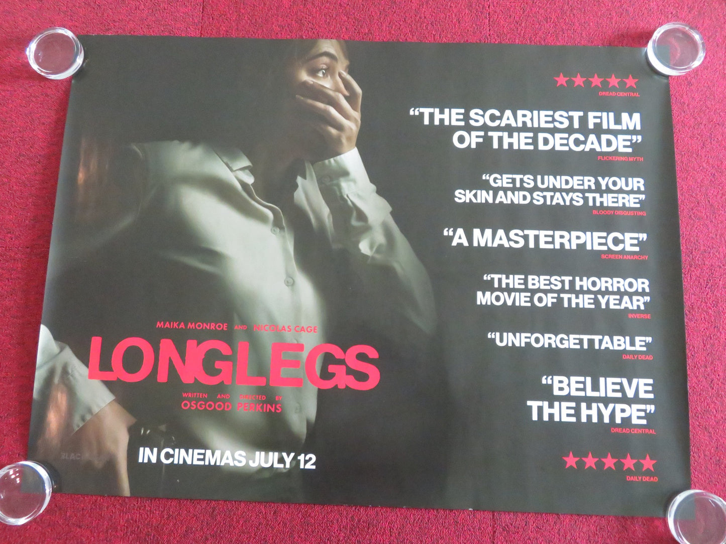 LONGLEGS UK QUAD ROLLED POSTER NICOLAS CAGE MAIKA MONROE 2024