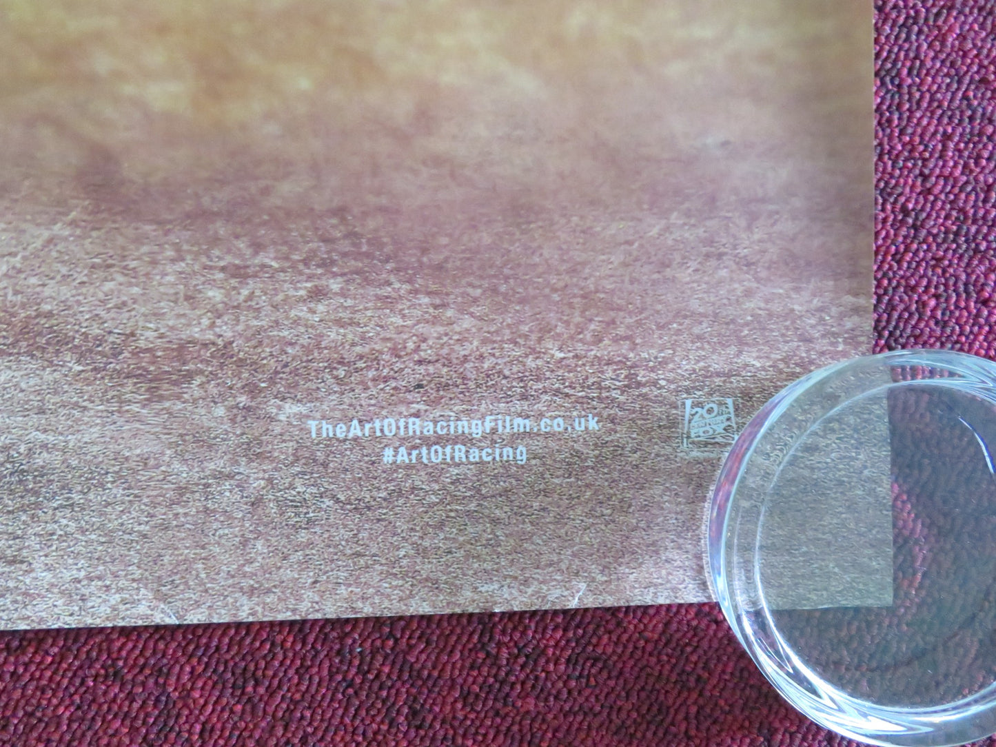 THE ART OF RACING IN THE RAIN  UK QUAD ROLLED POSTER KEVIN COSTNER 2019