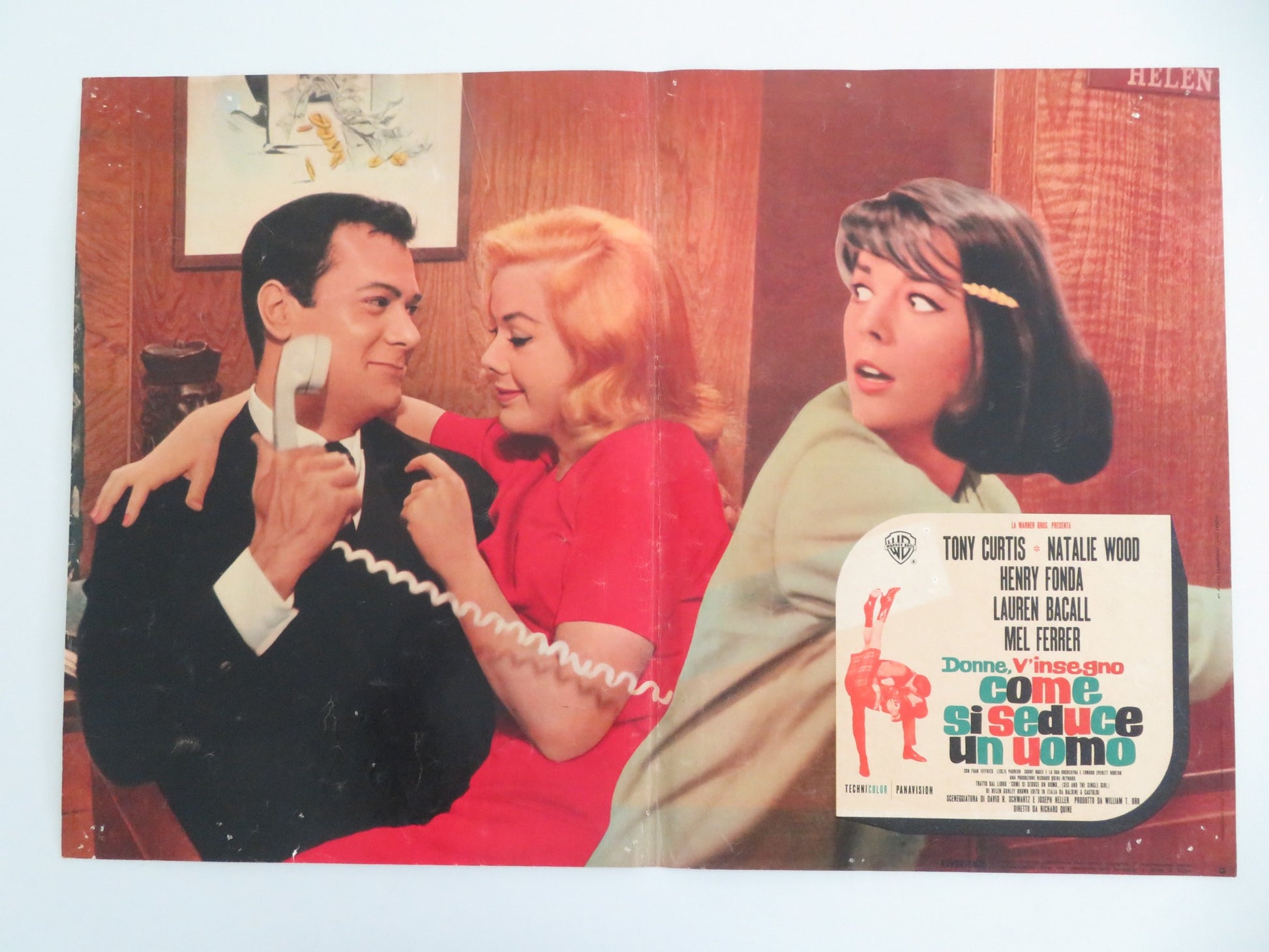 SEX AND THE SINGLE GIRL - H ITALIAN FOTOBUSTA POSTER TONY CURTIS N. WOOD 1964 - Rendezvous Cinema