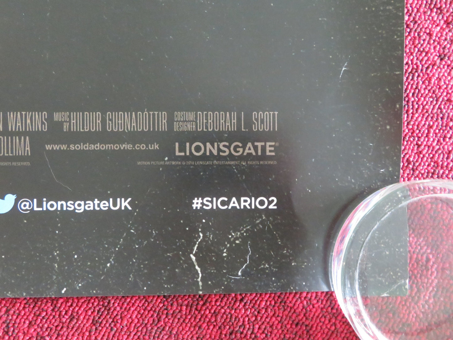 SICARIO 2: DAY OF THE SOLDADO UK QUAD ROLLED POSTER BENICIO DEL TORO 2018