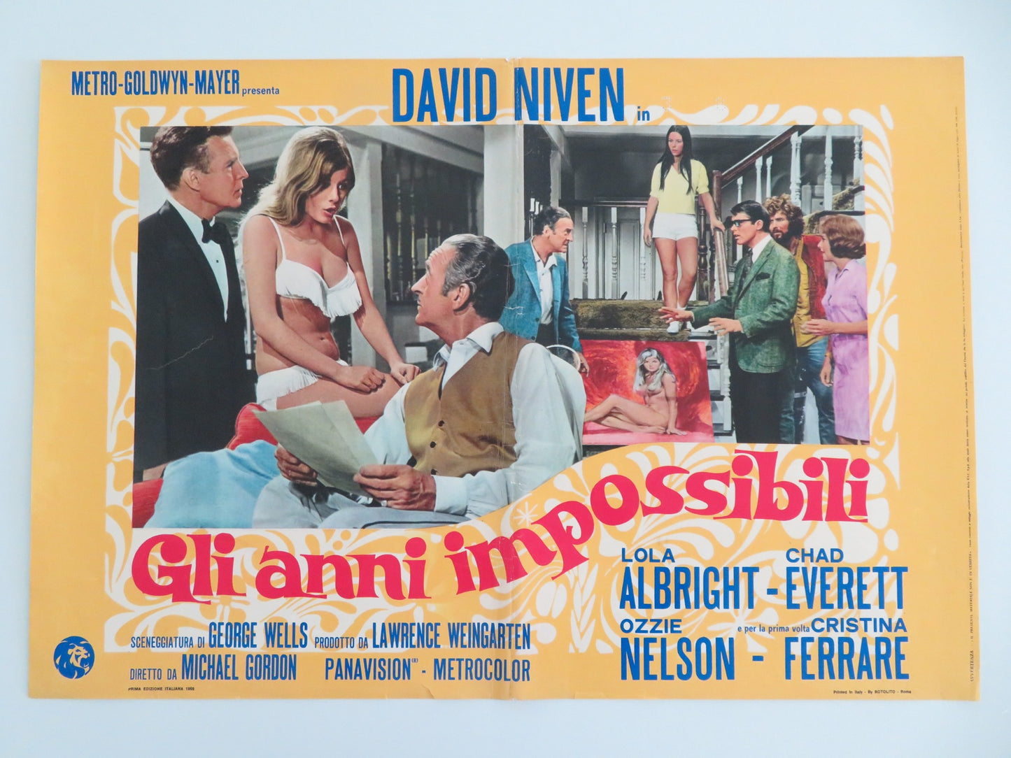 THE IMPOSSIBLE YEARS ITALIAN FOTOBUSTA POSTER DAVID NIVEN LOLA ALBRIGHT 1969 - Rendezvous Cinema
