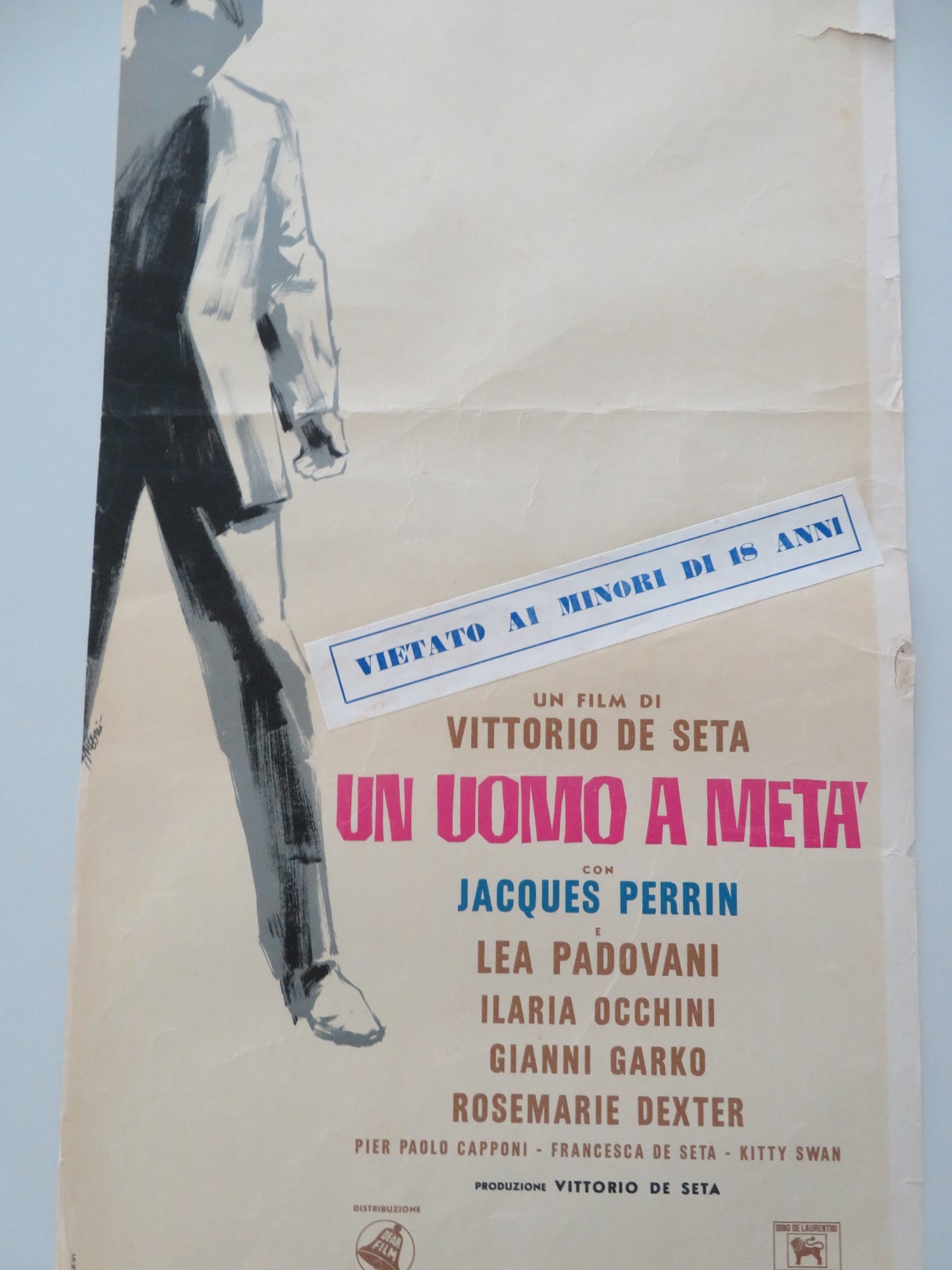 UN UOMO A META' ITALIAN LOCANDINA POSTER JACQUES PERRIN LEA PADOVANI 1966 - Rendezvous Cinema