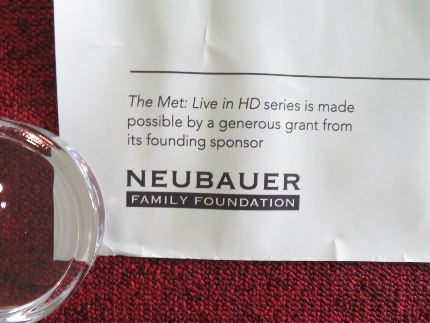 THE METROPOLITAN OPERA - LIVE ON SCREEN IN CINEMAS 24/25 UK QUAD ROLLED POSTER