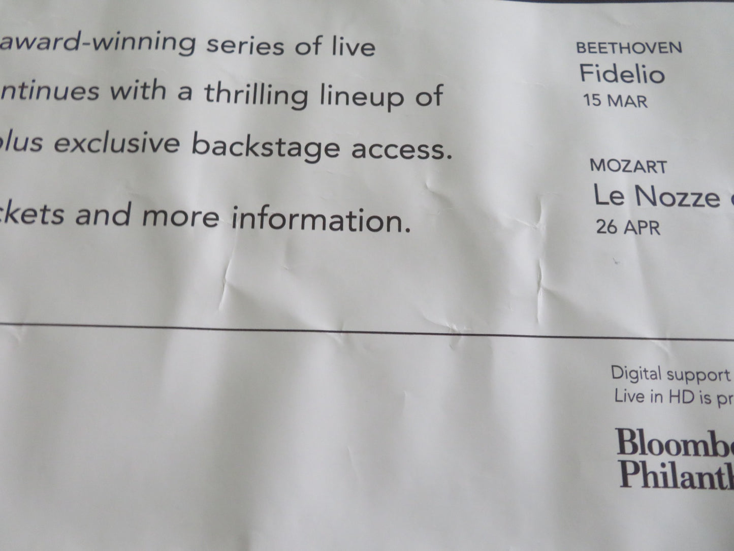 THE METROPOLITAN OPERA - LIVE ON SCREEN IN CINEMAS 24/25 UK QUAD ROLLED POSTER