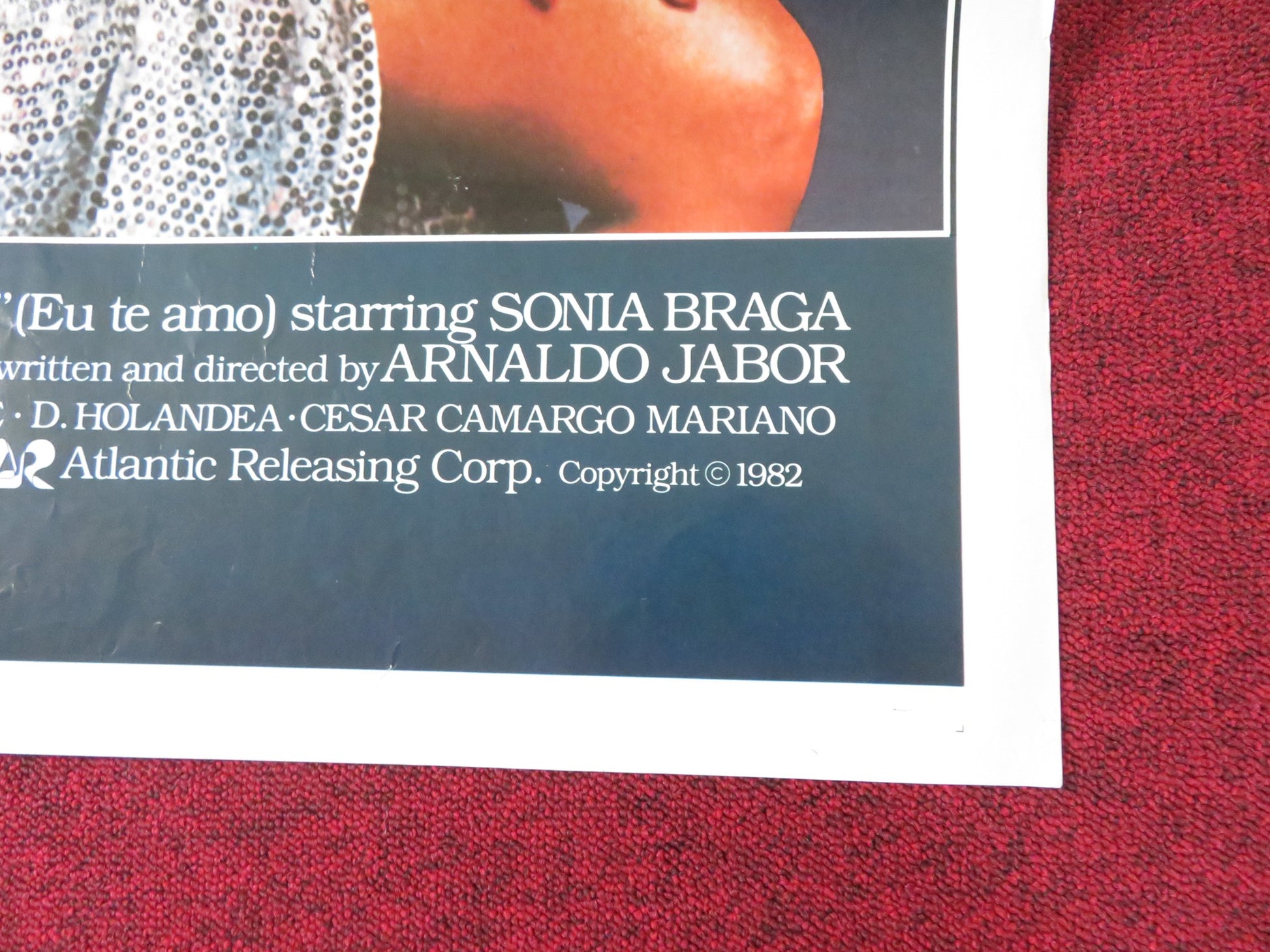 I LOVE YOU FOLDED US ONE SHEET POSTER SONIA BRAGA PAULO CESAR PEREIO 1982 - Rendezvous Cinema