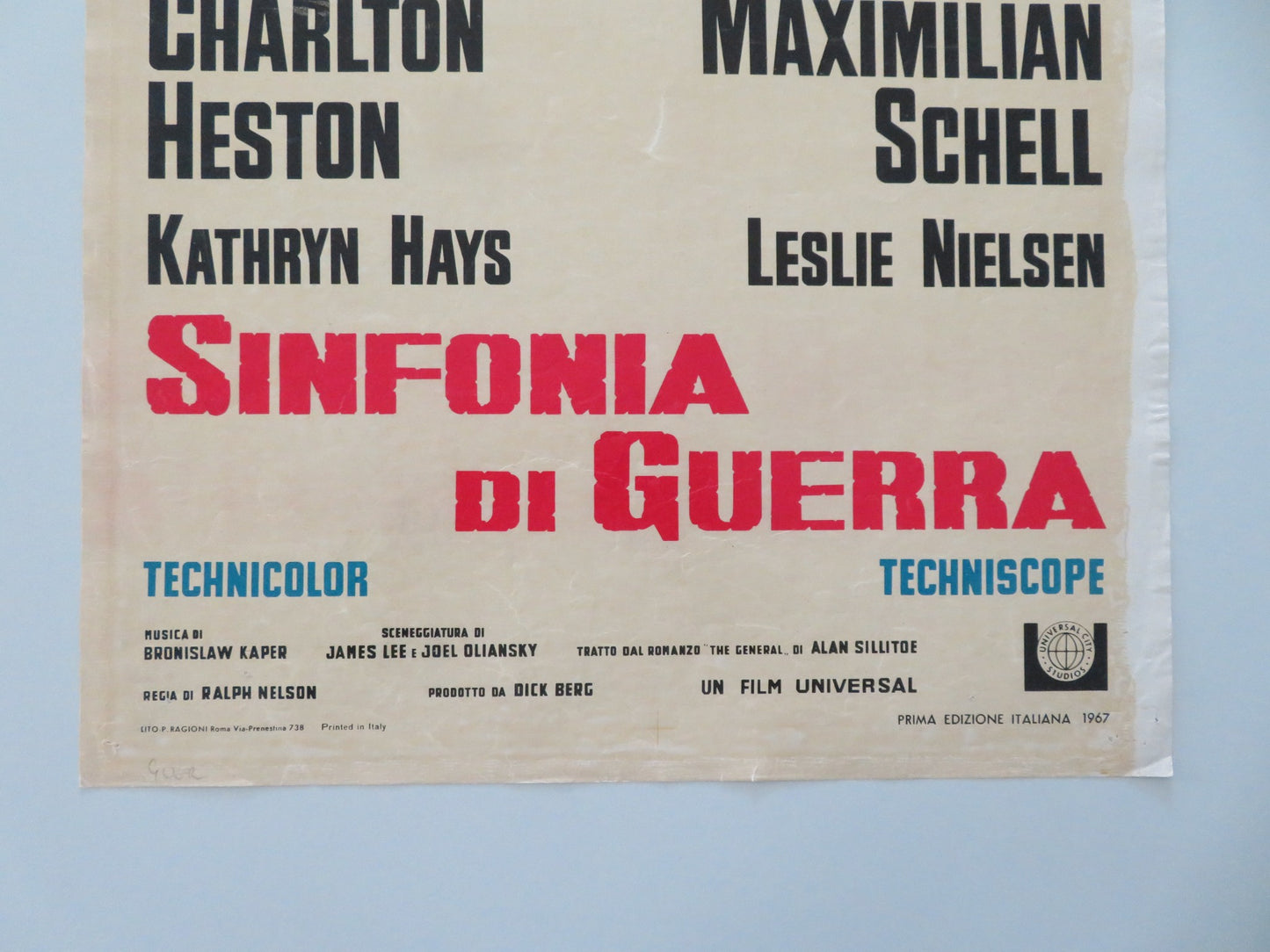 COUNTERPOINT ITALIAN LOCANDINA POSTER CHARLTON HESTON MAXIMILIAN SCHELL 1967 - Rendezvous Cinema