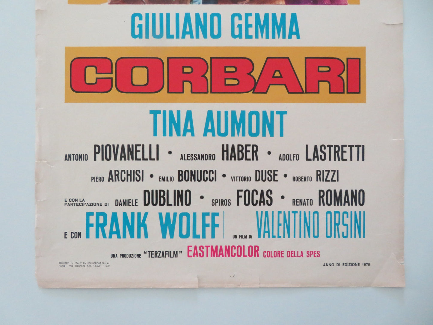 CORBARI ITALIAN LOCANDINA POSTER GIULIANO GEMMA TINA AUMONT 1970 - Rendezvous Cinema