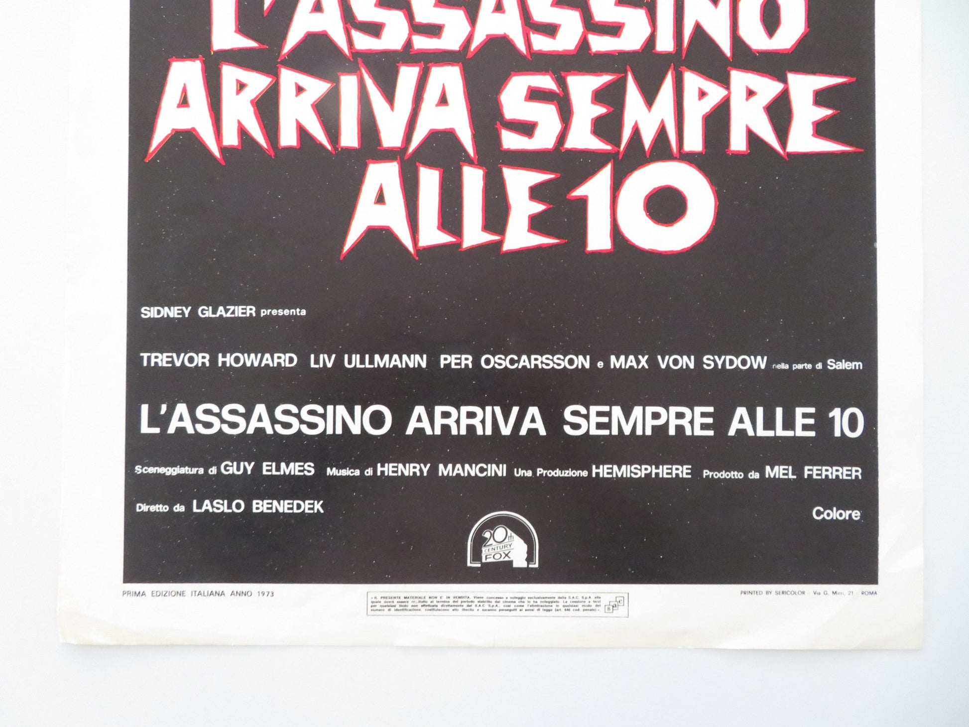 THE NIGHT VISITOR ITALIAN LOCANDINA POSTER MAX VON SYDOW TREVOR HOWARD 1973 - Rendezvous Cinema