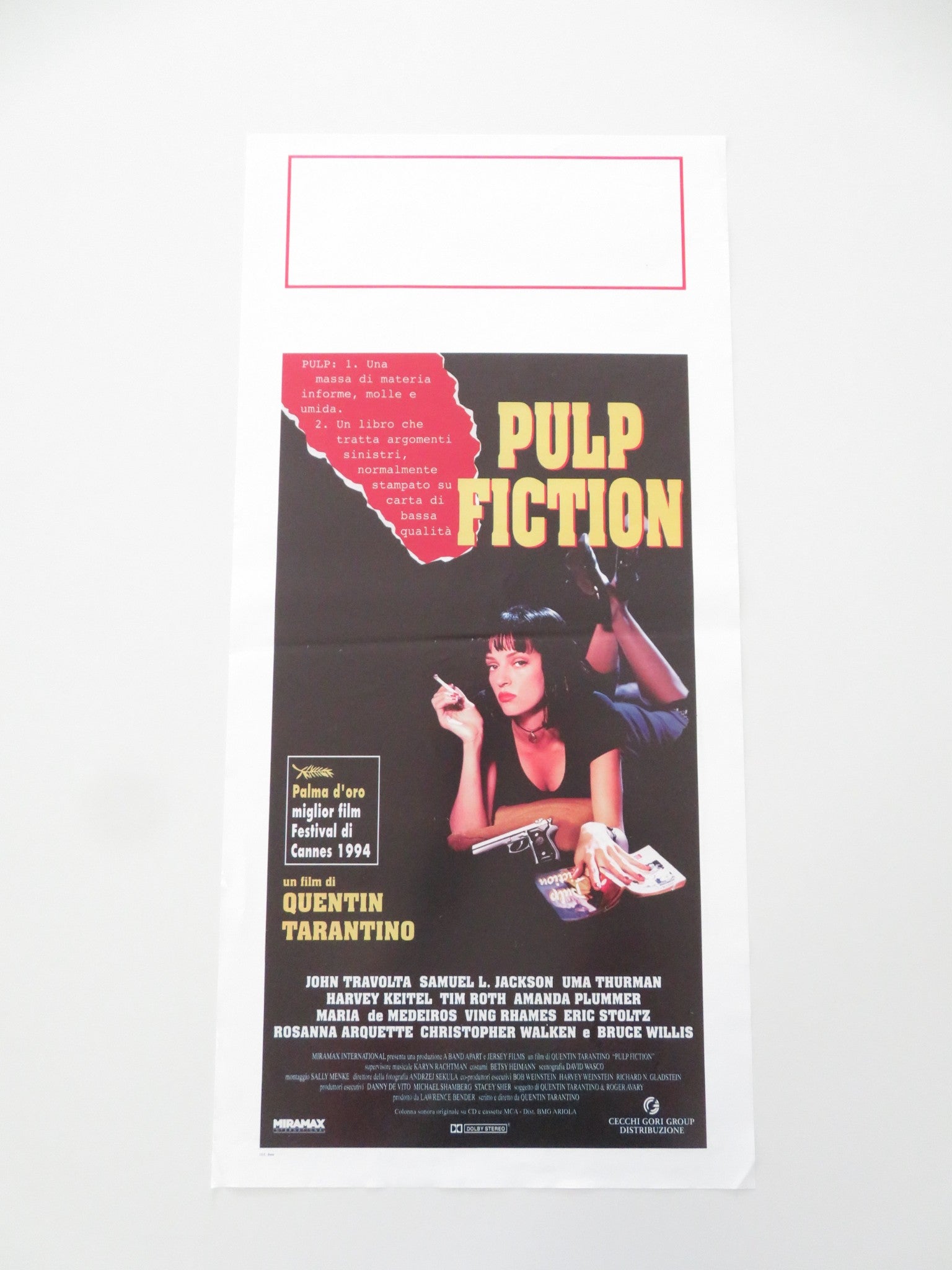 PULP FICTION ITALIAN LOCANDINA POSTER JOHN TRAVOLTA UMA THURMAN 1994 - Rendezvous Cinema