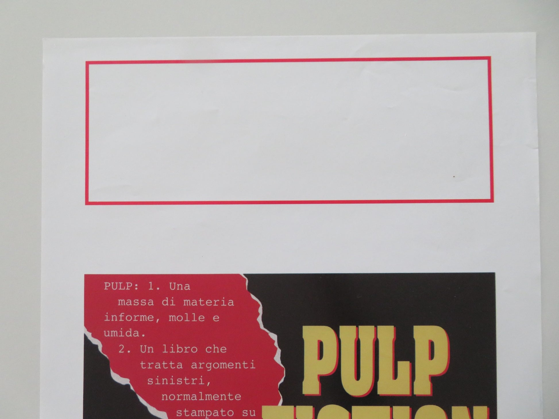 PULP FICTION ITALIAN LOCANDINA POSTER JOHN TRAVOLTA UMA THURMAN 1994 - Rendezvous Cinema