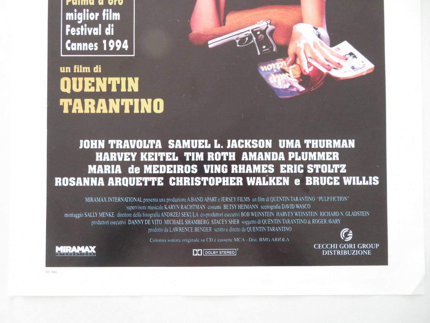 PULP FICTION ITALIAN LOCANDINA POSTER JOHN TRAVOLTA UMA THURMAN 1994 - Rendezvous Cinema