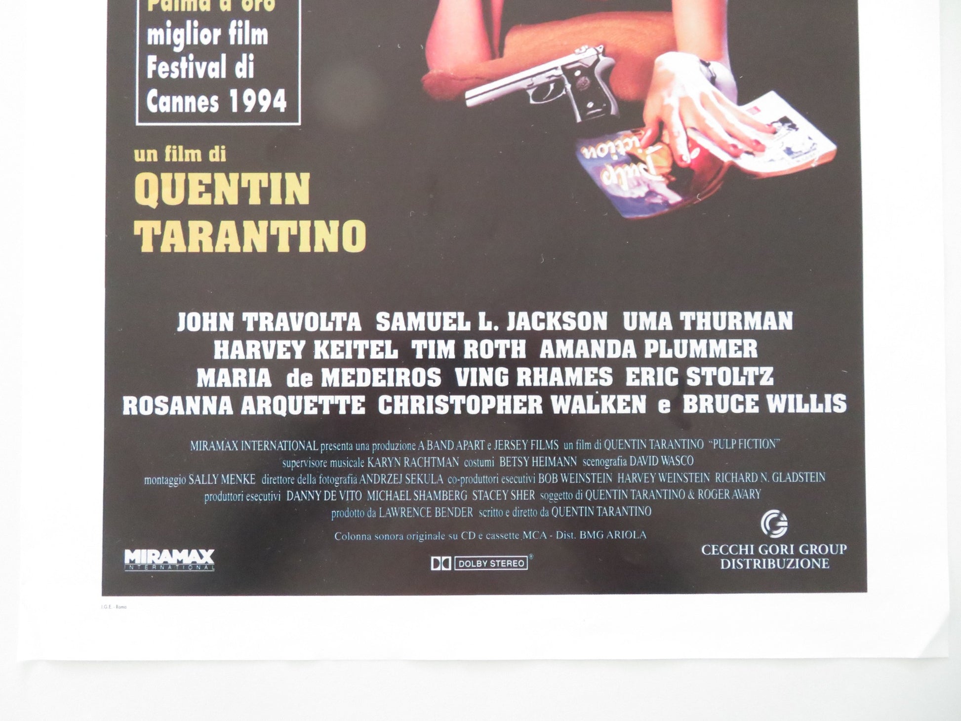 PULP FICTION ITALIAN LOCANDINA POSTER JOHN TRAVOLTA UMA THURMAN 1994 - Rendezvous Cinema