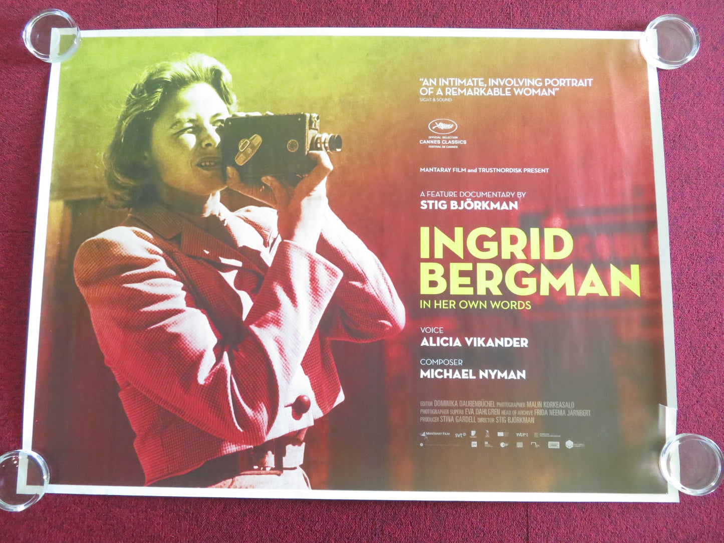 INGRID BERGMAN: IN HER OWN WORDS UK QUAD ROLLED POSTER PIA LINDSTROM 2015