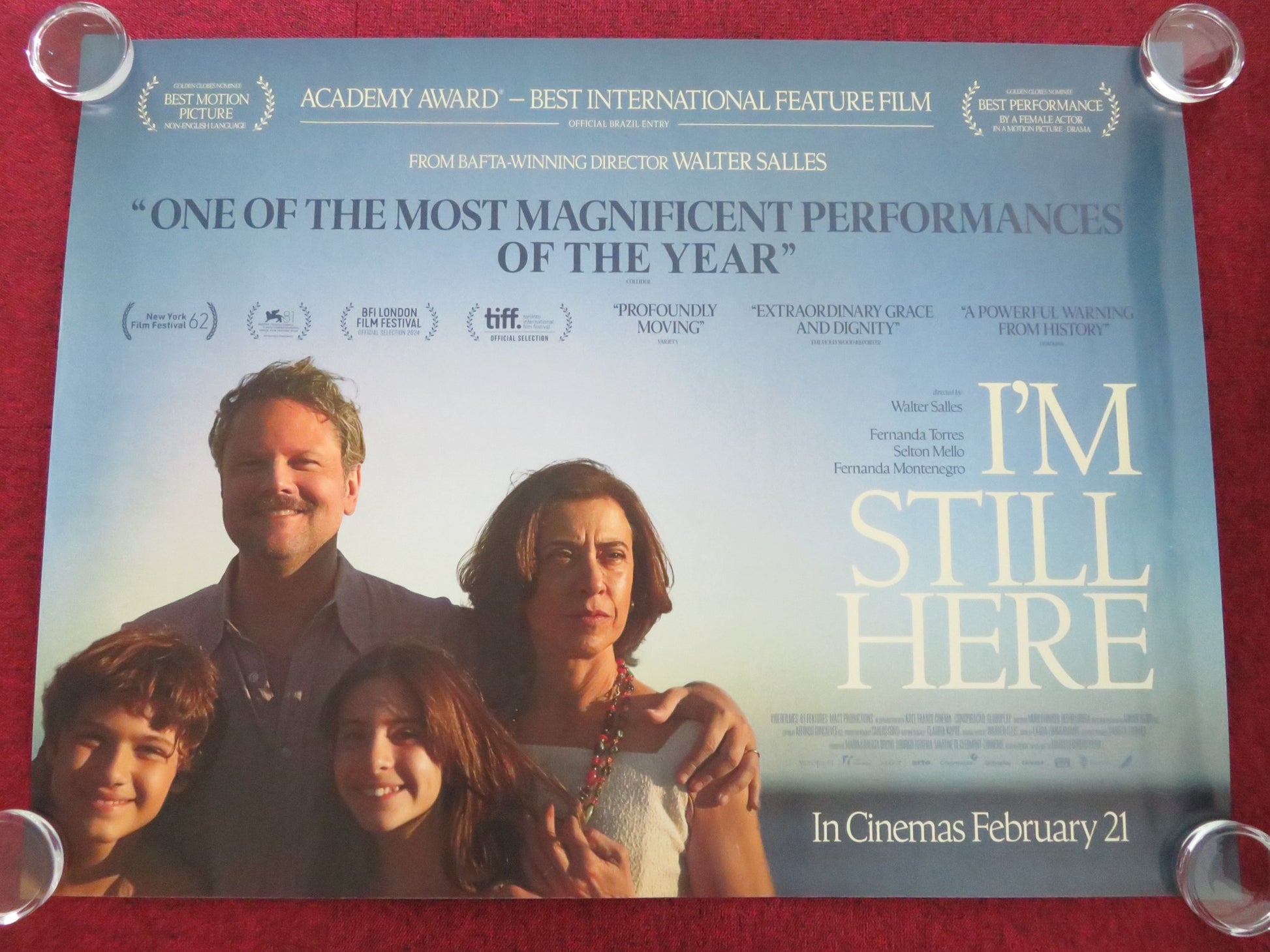 I'M STILL HERE UK QUAD ROLLED POSTER SELTON MELLO FERNANDA TORRES 2024 - Rendezvous Cinema