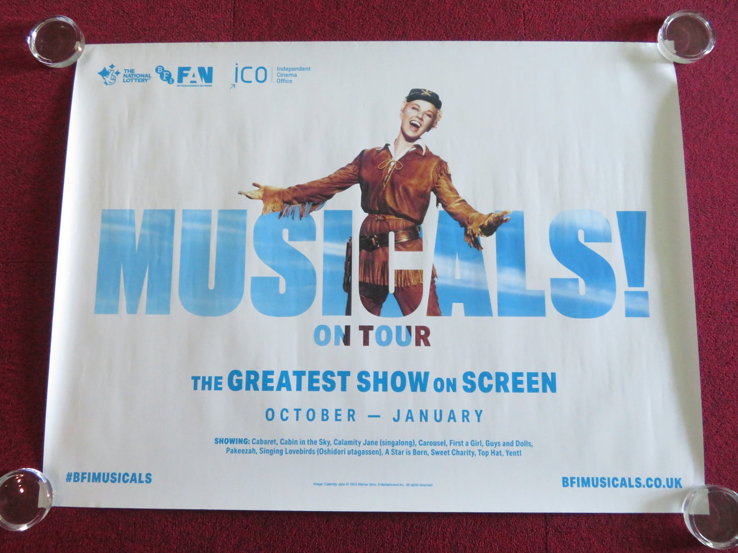 MUSICALS ON TOUR UK QUAD ROLLED POSTER CALAMITY JANE CABARET 2019