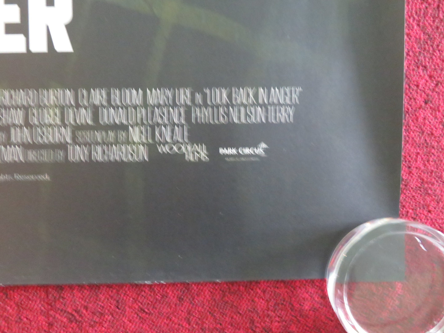 LOOK BACK IN ANGER UK QUAD ROLLED POSTER RICHARD BURTON CLAIRE BLOOM R2018