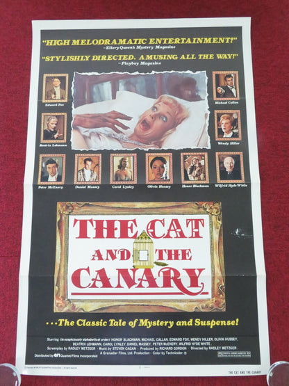 THE CAT AND THE CANARY US TRI FOLDED ONE SHEET ROLLED POSTER HONOR BLACKMAN 1978 - Rendezvous Cinema