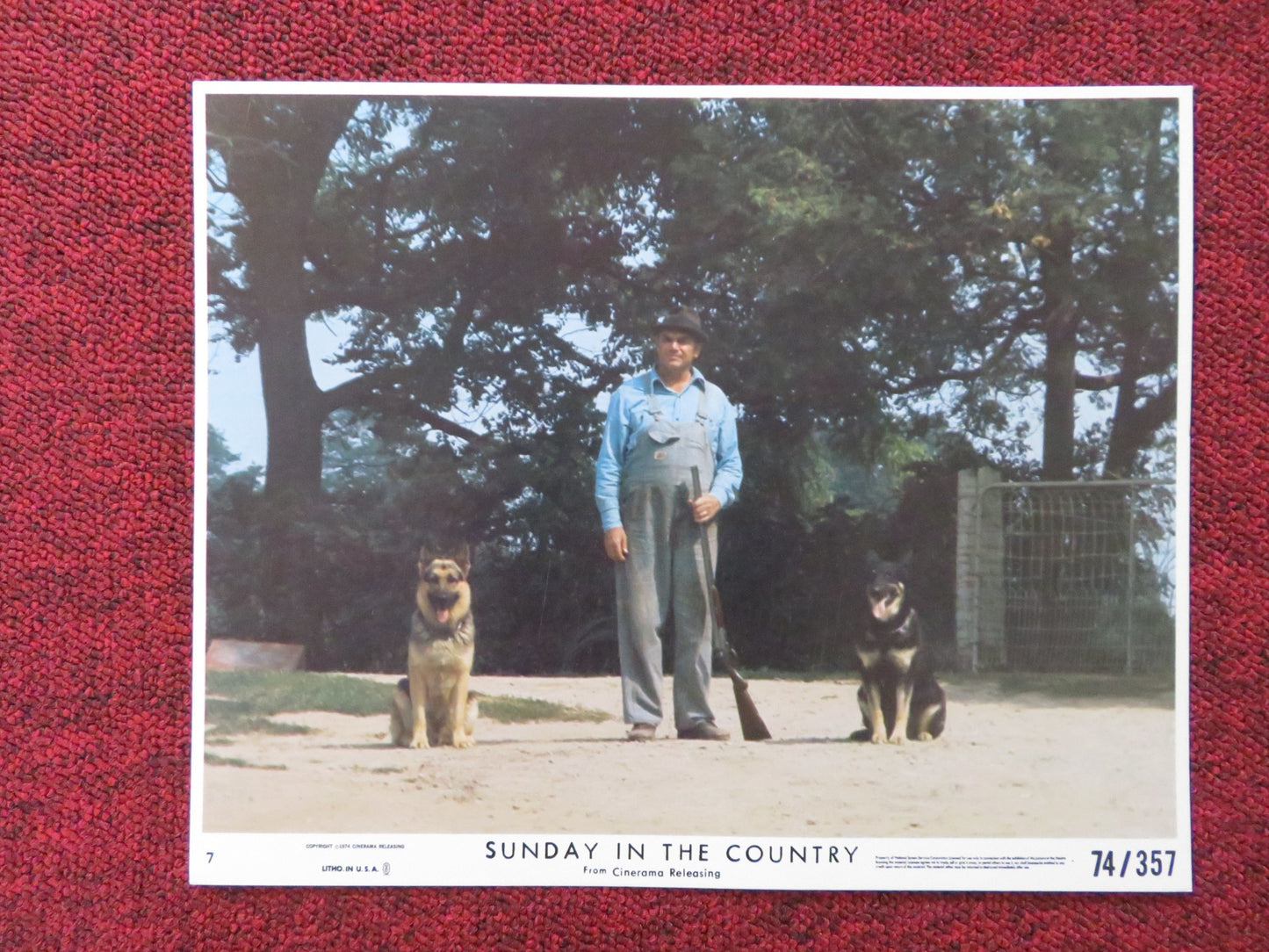 SUNDAY IN THE COUNTRY - 7 LOBBY CARD ERNEST BORGNINE MICHAEL J. POLLARD 1974 - Rendezvous Cinema
