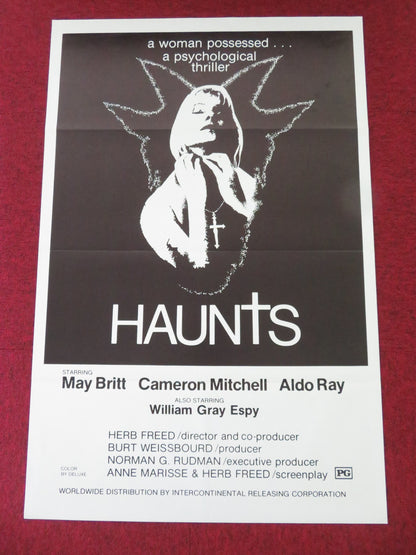 HAUNTS US TRI FOLDED ONE SHEET ROLLED POSTER MAY BRITT CAMERON MITCHELL 1976 - Rendezvous Cinema