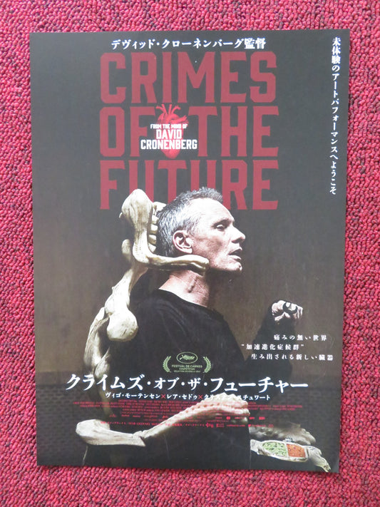 CRIMES OF THE FUTURE JAPANESE CHIRASHI (B5) POSTER CRONENBERG MORTENSEN 2022
