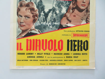 THE BLACK DEVIL ITALIAN LOCANDINA POSTER GERARD LANDRY MILLY VITALE 1957