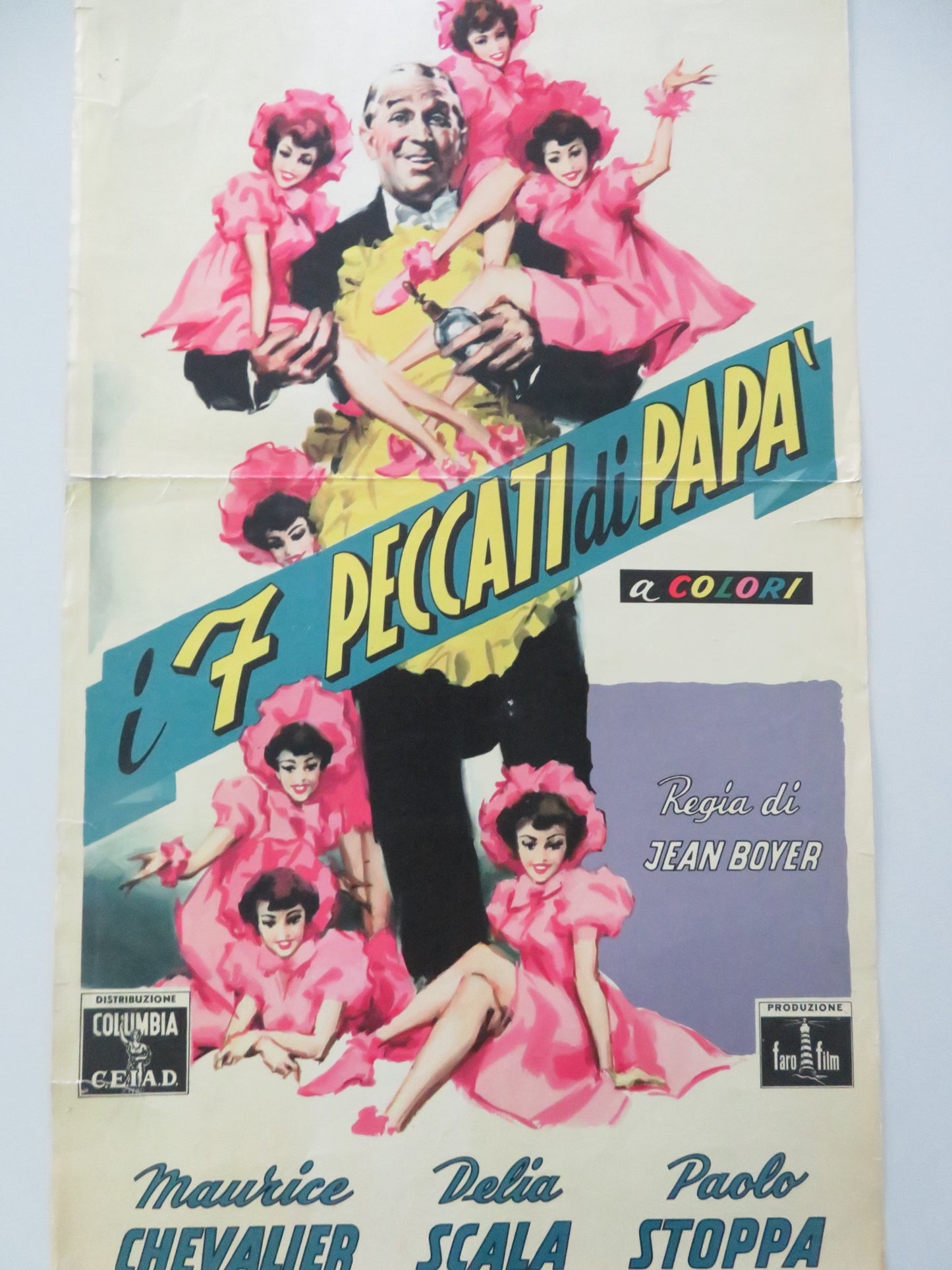 MY SEVEN LITTLE SINS ITALIAN LOCANDINA POSTER MAURICE CHEVALIER DELIA SCALA 1954 - Rendezvous Cinema