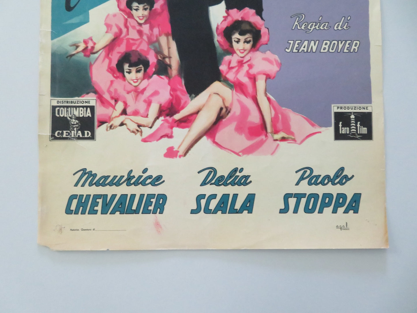 MY SEVEN LITTLE SINS ITALIAN LOCANDINA POSTER MAURICE CHEVALIER DELIA SCALA 1954 - Rendezvous Cinema