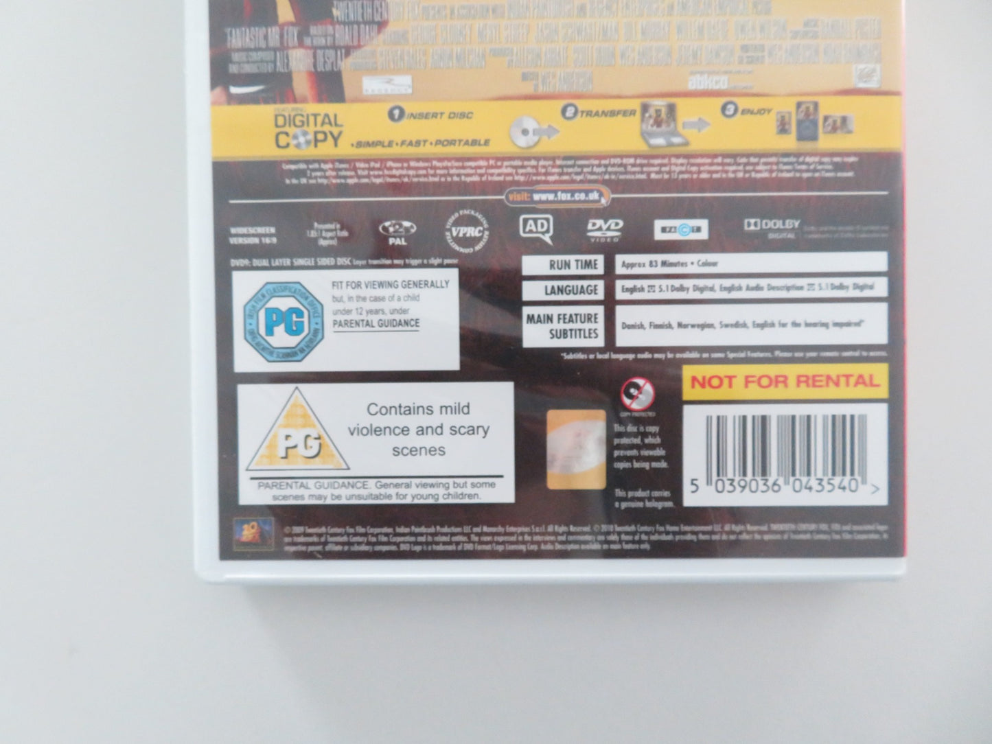 FANTASTIC MR. FOX (DVD) GEORGE CLOONEY MERYL STREEP 2009 REGION 2 - Rendezvous Cinema