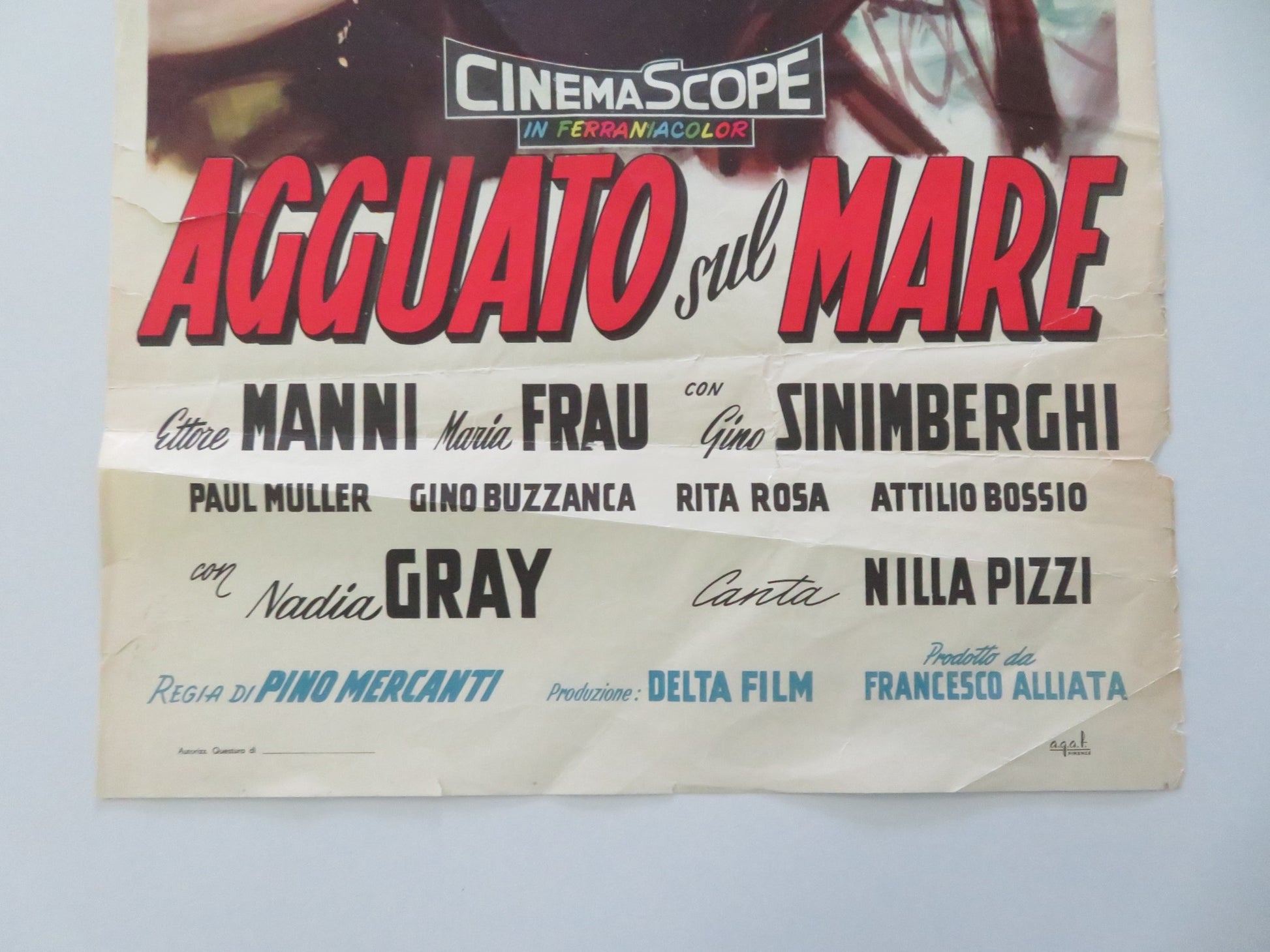 AGGUATO SUL MARE ITALIAN LOCANDINA POSTER ETTORE MANNI MARIA FRAU 1955 - Rendezvous Cinema