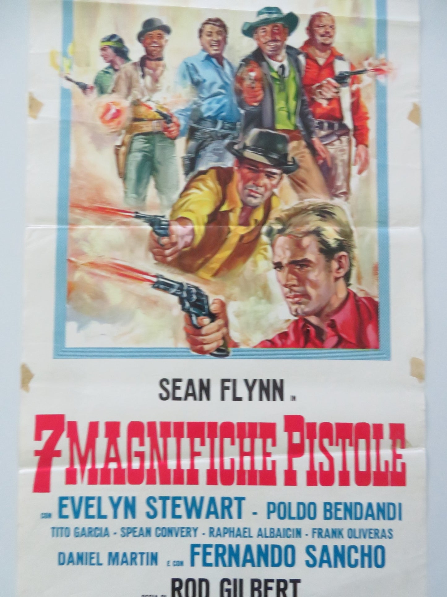 SEVEN MAGNIFICENT GUNS ITALIAN LOCANDINA POSTER SEAN FLYNN FERNANDO SANCHO 1966 - Rendezvous Cinema